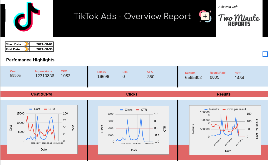 TikTok Ads - Monthly Overview Report