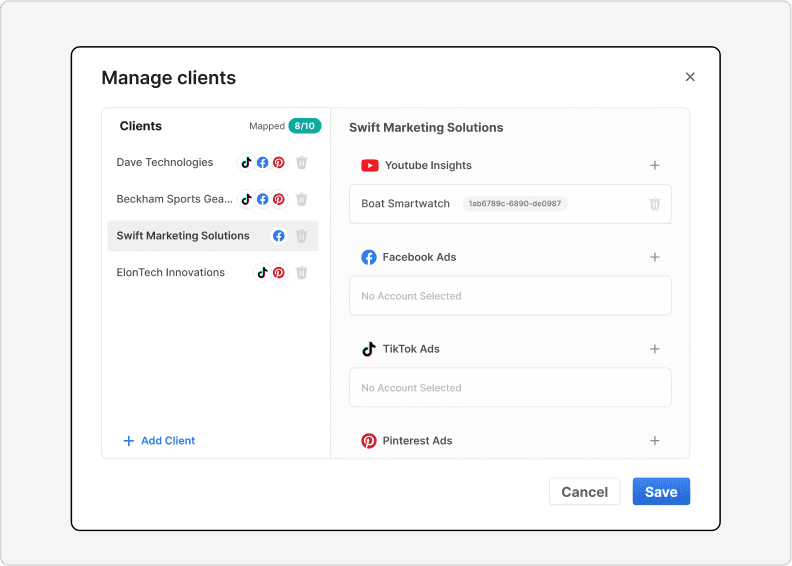 Streamline client accounts in one click